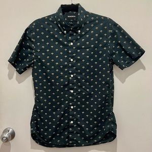 Bonobos Slim Fit Riviera Short Sleeve Shirt, Dark Green, Medium
